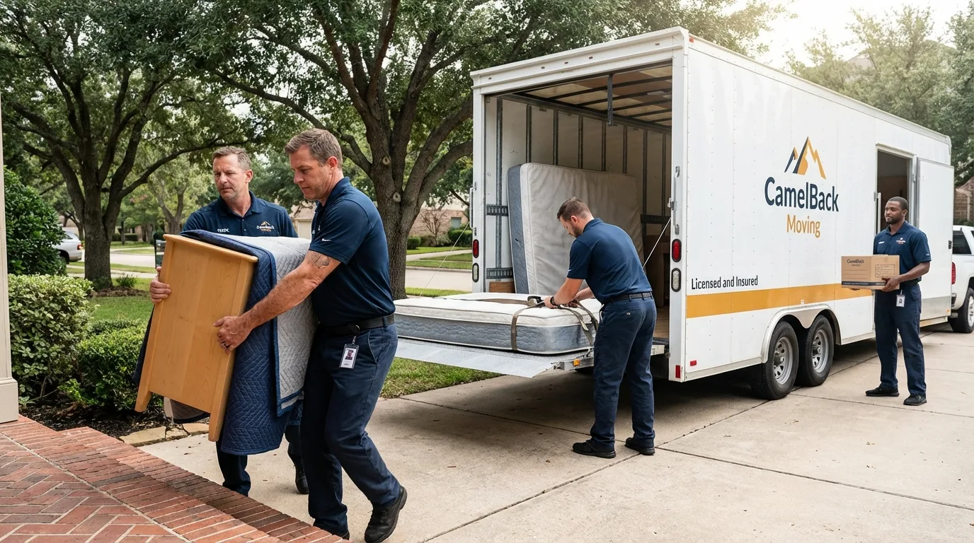 Crew loading residential truck for cross-state move from Clark, NJ